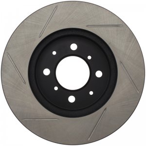 Honda Civic Brake Rotor (1) - Front Left - Stoptech - Slotted Sport - Black - `90-`05