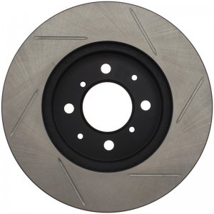 Honda Civic Brake Rotor (1) - Front Right - Stoptech - Slotted Sport - Black - `90-`05