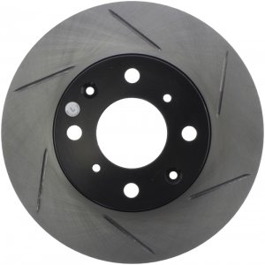 Honda Civic Brake Rotor (1) - Front Left - Stoptech - Slotted Sport - Black - `93-`00