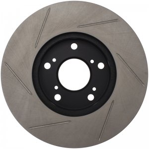 Honda Civic Brake Rotor (1) - Front Left - Stoptech - Slotted - Black - `06-`20