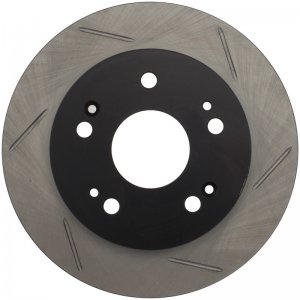 Honda Civic Brake Rotor (1) - Rear Left - Stoptech - Slotted Sport - Black - `06-`15
