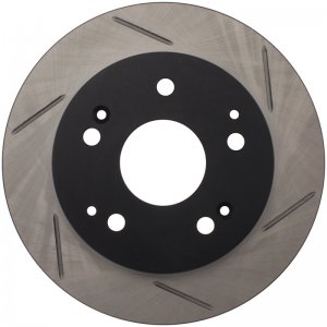 Honda Civic Brake Rotor (1) - Rear Left - Stoptech - Slotted - Black - `04-`05