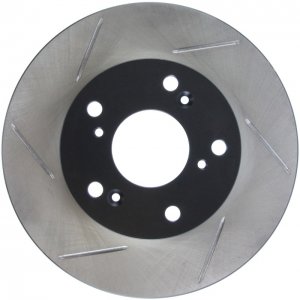 Honda Civic Brake Rotor (1) - Front Right - Stoptech - Slotted - Black - `04-`11