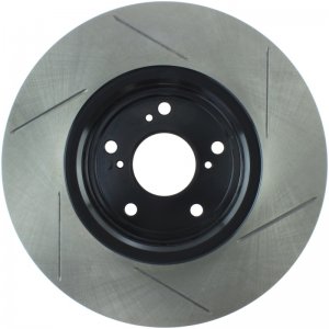 Honda Civic Brake Rotor (1) - Front Right - Stoptech - Sport Slotted - Black - `17-`20