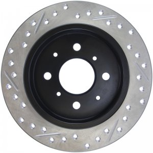 Honda Civic Brake Rotor (1) - Rear Left - Stoptech - Slotted & Drilled - Black - `92-`00