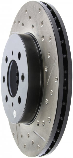 Honda Civic Brake Rotor (1) - Front Left - Stoptech - StopTech Drilled/Slotted - Black - `01-`05