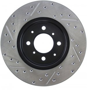 Honda Civic Brake Rotor (1) - Front Left - Stoptech - StopTech Drilled/Slotted - Black - `01-`05