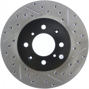 Honda Civic Brake Rotor (1) - Front Left - Stoptech - StopTech Drilled/Slotted - Black - `01-`05