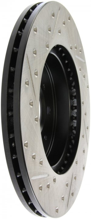 Honda Civic Brake Rotor (1) - Front Left - Stoptech - StopTech Drilled/Slotted - Black - `01-`05