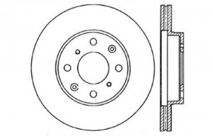 Honda Civic Brake Rotor (1) - Front Left - Stoptech - Slotted & Drilled - Black - `90-`00