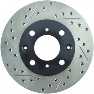 Honda Civic Brake Rotor (1) - Front Right - Stoptech - Slotted & Drilled - `90-`00