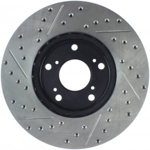 Honda Civic Brake Rotor (1) - Front Left - Stoptech - Slotted/Drilled - `06-`20