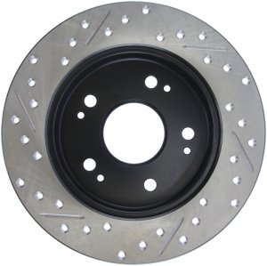 Honda Civic Brake Rotor (1) - Rear Left - Stoptech - Slotted & Drilled - `06-`15