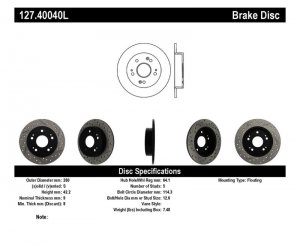 Honda Civic Brake Rotor (1) - Rear Left - Stoptech - Slotted & Drilled - `06-`15