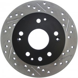 Honda Civic Brake Rotor (1) - Rear Left - Stoptech - Slotted & Drilled - `04-`05