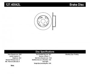 Honda Civic Brake Rotor (1) - Rear Left - Stoptech - Slotted & Drilled - `04-`05