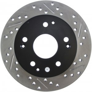 Honda Civic Brake Rotor (1) - Rear Left - Stoptech - Slotted & Drilled - `04-`05