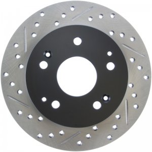 Honda Civic Brake Rotor (1) - Rear Right - Stoptech - Slotted & Drilled - `04-`05