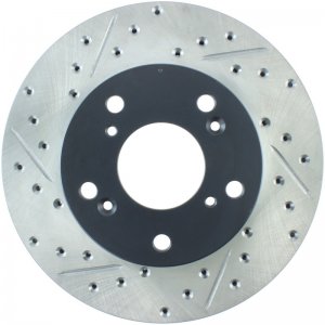 Honda Civic Brake Rotor (1) - Front Right - Stoptech - Slotted & Drilled - `04-`11