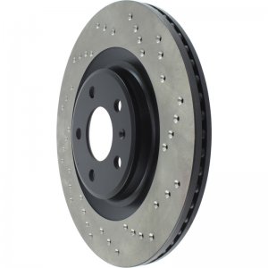 Porsche Macan Brake Rotor (1) - Rear Left - Stoptech - Sport Cryo Drilled and Slotted - Black - `15-`17