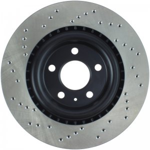 Porsche Macan Brake Rotor (1) - Rear Left - Stoptech - Drilled/Slotted Rotor - Black - `15-`20