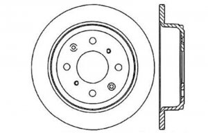 Honda Civic Brake Rotor (1) - Rear Right - Stoptech - Drilled Sport - Black - `92-`00