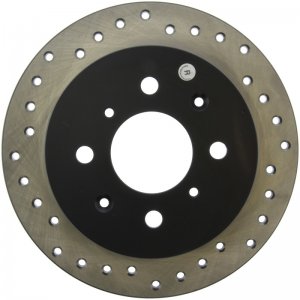 Honda Civic Brake Rotor (1) - Rear Right - Stoptech - Drilled Sport - Black - `92-`00