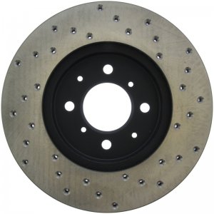 Honda Civic Brake Rotor (1) - Front Right - Stoptech - Cross Drilled - Black - `90-`05