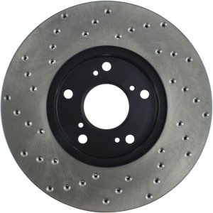 Honda Civic Brake Rotor (1) - Front Left - Stoptech - Cryo Drilled Sport - Black - `06-`17