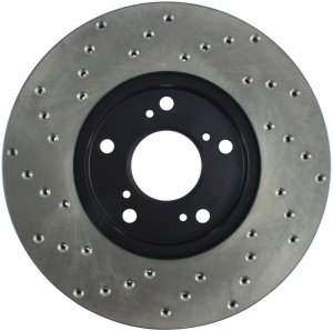 Honda Civic Brake Rotor (1) - Front Left - Stoptech - Drilled Sport Rotor - Black - `06-`20