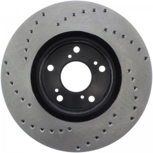 Honda Civic Brake Rotor (1) - Front Left - Stoptech - Cross Drilled - Black - `06-`15