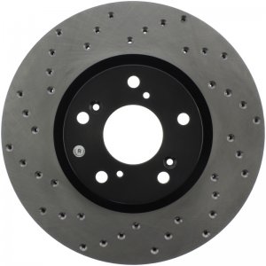 Honda Civic Brake Rotor (1) - Front Right - Stoptech - Cross Drilled - Black - `06-`15