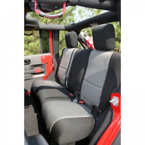 Jeep Wrangler JK Seat Covers - Rear - Rugged Ridge - Neoprene - Black/Gray - `07-`18
