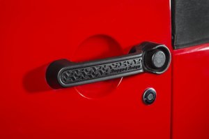 Jeep Wrangler JK Door Handle Inserts - Front - Rugged Ridge - Elite - Black Tread - `07-`18