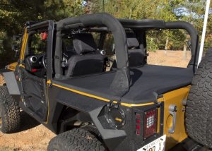 Jeep Wrangler JK Tonneau Cover - Rear - Rugged Ridge - Black - `07-`18