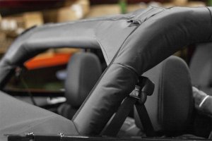 Jeep Wrangler JK Roll Bar Cover Kit - Rugged Ridge - Vinyl - Black - `07-`18