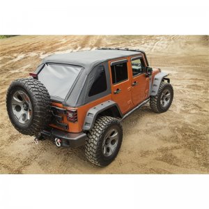 Jeep Wrangler JK Bowless Soft Top - Rugged Ridge - Black Diamond - `07-`18