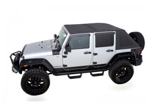 Jeep Wrangler JK Frameless Soft Top - Rampage - Trailview Fastback - Black Diamond - `07-`18