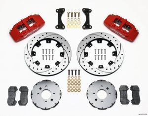 Honda Civic Brake Kit - Front - Wilwood - Dynapro 6 Front Hat Kit 12.19in Drilled - Red - `94-`01