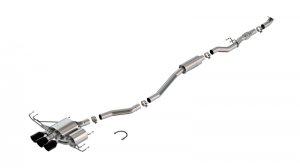 Honda Civic Performance Exhaust - Borla - Cat Back ATAK - Ceramic Black - 2.0L Turbo - `23-`24