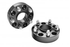 Jeep Gladiator Wheel Spacers (2) - Rugged Ridge - 1.5 Inch, Hub-Centric - Black - `20-`22