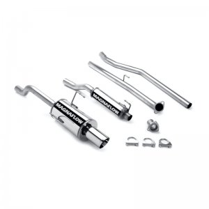 Honda Civic Performance Exhaust - Single Straight Passenger Side Rear - Magnaflow - Street Series Cat-Back - Polished - 1.7L - `01-`05
