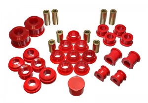 Honda Civic Bushing Set - Front and Rear - Energy Suspension - Hyper-Flex - Red - `02-`05