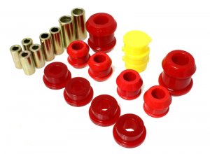Honda Civic Sway Bar Bushings - Front + Rear - Energy Suspension - Hyper-Flex Performance Polyurethane - Red - `92-`95