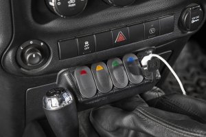 Jeep Wrangler JK Lower Switch Panel Kit - Lower - Rugged Ridge - Black - `11-`18