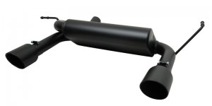 Jeep Wrangler JK Cat-Back Dual Split Exhaust - Rear - Gibson - Black Elite (Ceramic) - Black - 3.8L - `07-`11