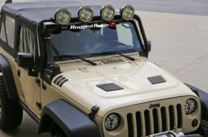 Jeep Wrangler JK Performance Vented Hood - Rugged Ridge - OE style inner structure - `07-`18