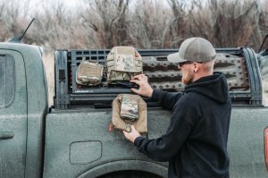 Jeep Gladiator Venture TEC Mounting Plate - Putco - Full Length TEC Molle - Textured Black - `20-`21