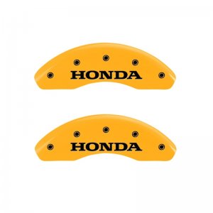 Honda Civic Caliper Covers - Front - MGP - Engraved Front Honda Yellow Finish Black Characters - Yellow - 2007