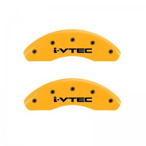Honda Civic Caliper Covers - Front - MGP - 2 Logo, Engraved Front I-Vtec, Black Characters - Yellow - 2009